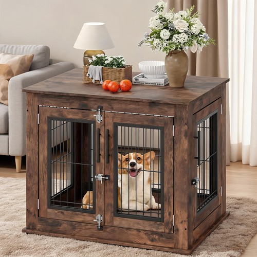 Dog cage pet crate wooden - pet,