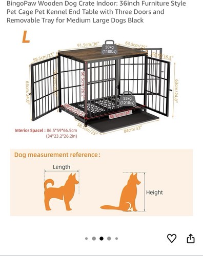 Large dog crate furniture with - large,