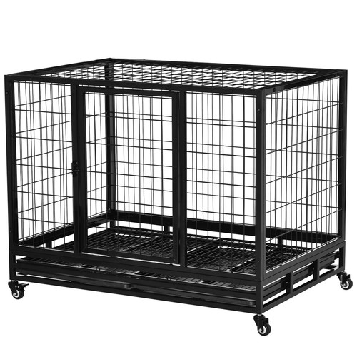 Metal kennel cage - with, wheels