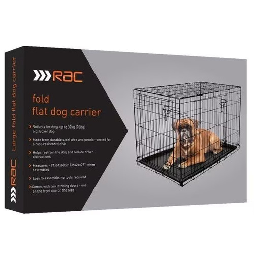 Rac metal fold flat dog - metal, crate